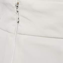 Pre Owned Elisabetta Franchi White Jersey Wide Leg Trousers M