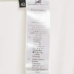 Pre Owned Elisabetta Franchi White Jersey Wide Leg Trousers M