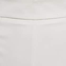 Pre Owned Elisabetta Franchi White Jersey Wide Leg Trousers M