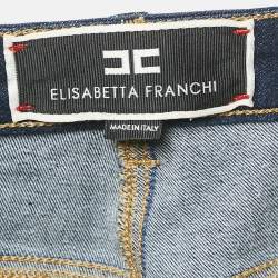Elisabetta Franchi Blue Denim Flared Jeans S Waist 26"