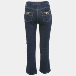 Elisabetta Franchi Blue Denim Flared Jeans S Waist 26"