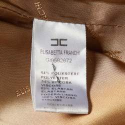Elisabetta Franchi Gold Beige Cady Chain Trim Jacket L