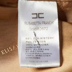 Elisabetta Franchi Gold Beige Cady Chain Trim Jacket L