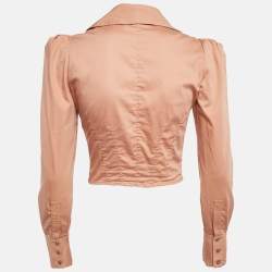 Elisabetta Franchi Light Orange Pleat Detail Corset Blazer S