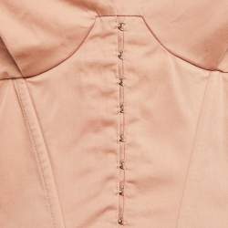 Elisabetta Franchi Light Orange Pleat Detail Corset Blazer S