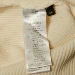 Elisabetta Franchi Cream Rib Knit Tricot Top M