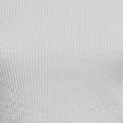 Elisabetta Franchi Cream Rib Knit Tricot Top M