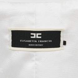 Elisabetta Franchi White Crepe Double Breasted Blazer M