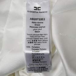 Elisabetta Franchi White Crepe Double Breasted Blazer M