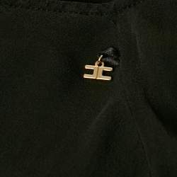 Elisabetta Franchi Black Crepe Ruffled Full Sleeve Top M