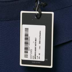 Pre Owned Elisabetta Franchi Blue Jersey Studded Pencil Skirt S