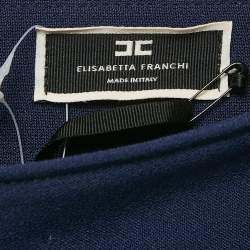 Pre Owned Elisabetta Franchi Blue Jersey Studded Pencil Skirt S