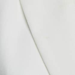 Pre Owned Elisabetta Franchi White Crepe Double Breasted Belt Detail Blazer S