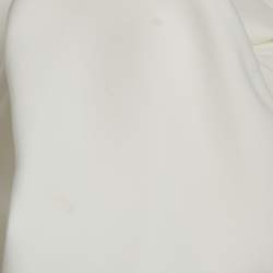 Pre Owned Elisabetta Franchi White Crepe Double Breasted Belt Detail Blazer S
