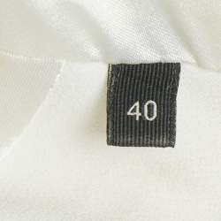 Pre Owned Elisabetta Franchi White Crepe Double Breasted Belt Detail Blazer S