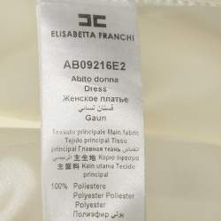 Pre Owned Elisabetta Franchi White Crepe Double Breasted Belt Detail Blazer S