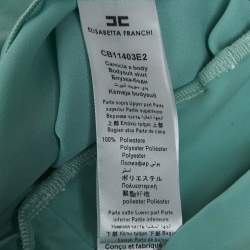 Pre Owned Elisabetta Franchi Green Crepe Bodysuit Top M