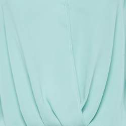 Pre Owned Elisabetta Franchi Green Crepe Bodysuit Top M