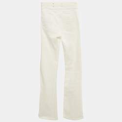 Pre Owned Elisabetta Franchi White Denim Wide-Leg Jeans S Waist 25"