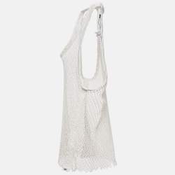 Elisabetta Franchi White Mesh Sheet Tank Top M