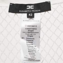 Elisabetta Franchi White Mesh Sheet Tank Top M
