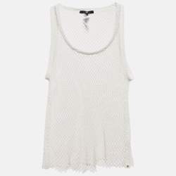 Elisabetta Franchi White Mesh Sheet Tank Top M