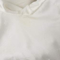 Pre Owned  Elisabetta Franchi White Crepe Double Breasted Blazer S