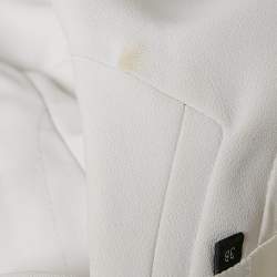 Pre Owned  Elisabetta Franchi White Crepe Double Breasted Blazer S