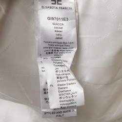 Pre Owned  Elisabetta Franchi White Crepe Double Breasted Blazer S