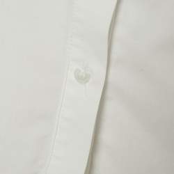 Pre Owned Elisabetta Franchi White Cotton Button Front Tuxedo Shirt S