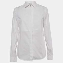 Elisabetta Franchi White Cotton Long Sleeve Shirt M