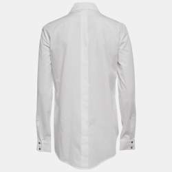 مملوكة مسبقًا Elisabetta Franchi White Cotton Long Sleeve Shirt M