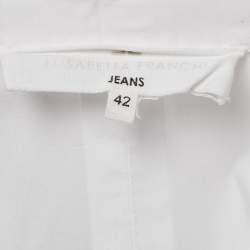 مملوكة مسبقًا Elisabetta Franchi White Cotton Long Sleeve Shirt M