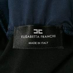 Elisabetta Franchi Navy Blue Jersey Sleeveless Bodysuit S