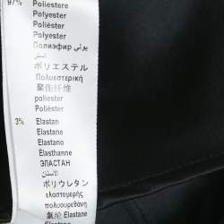 Pre Owned Elisabetta Franchi Black Satin Zip Detail Maxi Skirt M