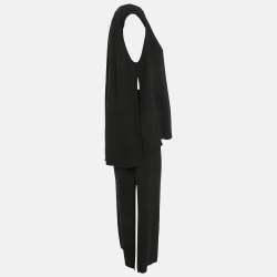 Elisabetta Franchi Black Crepe Sleeveless Jumpsuit M