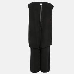 Elisabetta Franchi Black Crepe Sleeveless Jumpsuit M