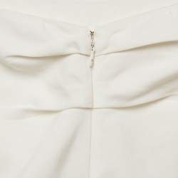 Elisabetta Franchi Off-White Crepe Draped Asymmetric Skirt M