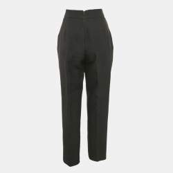 Elisabetta Franchi Black Gabardine Lock Detail Trousers L