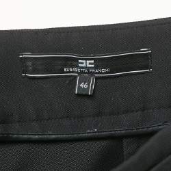 Elisabetta Franchi Black Gabardine Lock Detail Trousers L