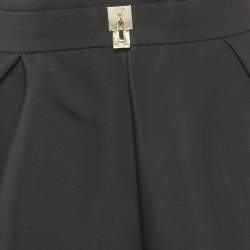 Elisabetta Franchi Black Gabardine Lock Detail Trousers L