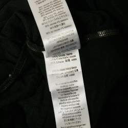 Pre Owned Elisabetta Franchi Gold Black Embellished Tulle Sleeveless Bodysuit S