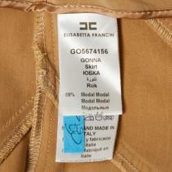 Elisabetta Franchi Light Brown Button Detail Strapless Mini Dress M