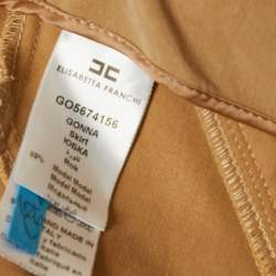 Elisabetta Franchi Light Brown Button Detail Strapless Mini Dress M