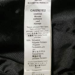 Pre Owned Elisabetta Franchi Black Cut-Out Sweetheart Neck Detail Blouse M