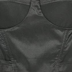 Pre Owned Elisabetta Franchi Black Cut-Out Sweetheart Neck Detail Blouse M