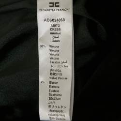 Pre Owned Elisabetta Franchi Black Crepe Cut-Out One Shoulder Midi Dress M