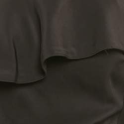 Pre Owned Elisabetta Franchi Black Crepe Cut-Out One Shoulder Midi Dress M