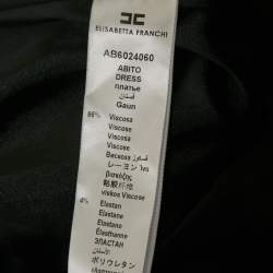 Pre Owned Elisabetta Franchi Black Crepe Cut-Out One Shoulder Midi Dress M