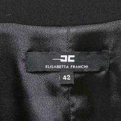 Elisabetta Franchi Black Crepe Full Sleeve Mini Dress M